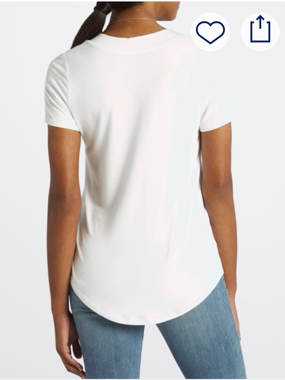 Market & Spruce Classic V-Neck Short Sleeve Tee in White - Picture 5 of 8